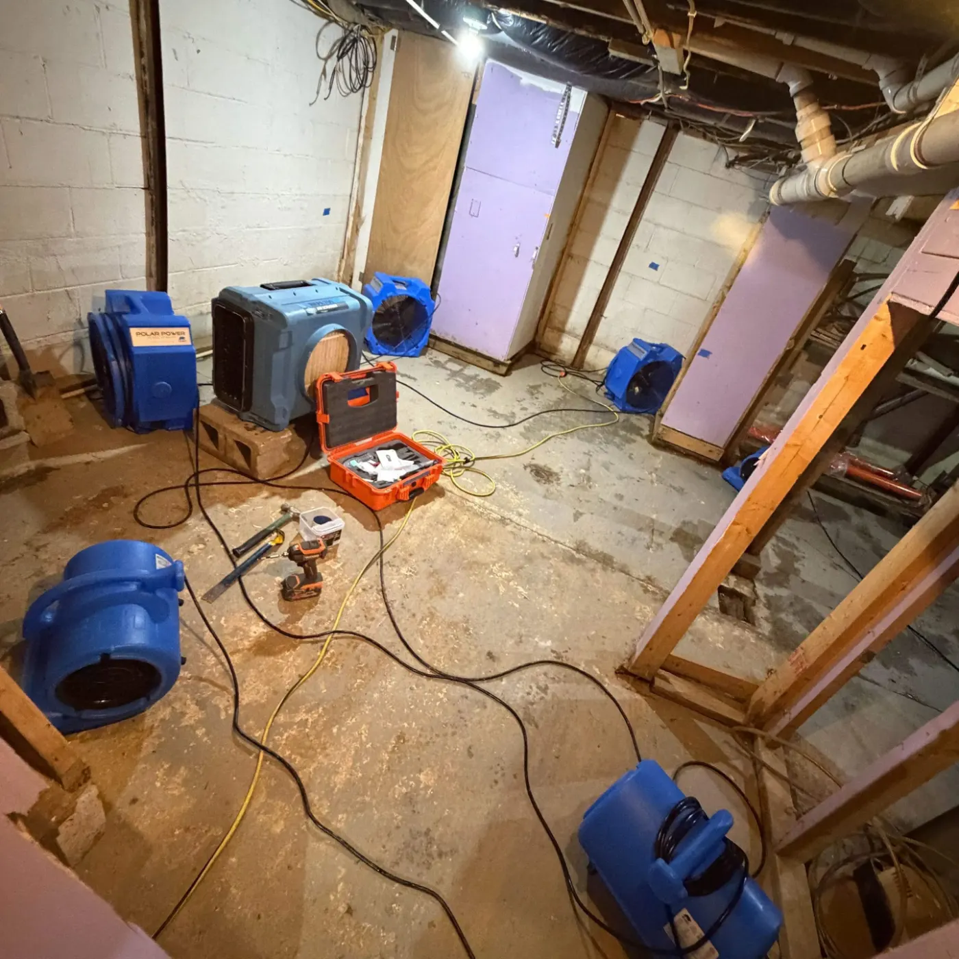 Structural drying after storm intrusion in Crothersville
